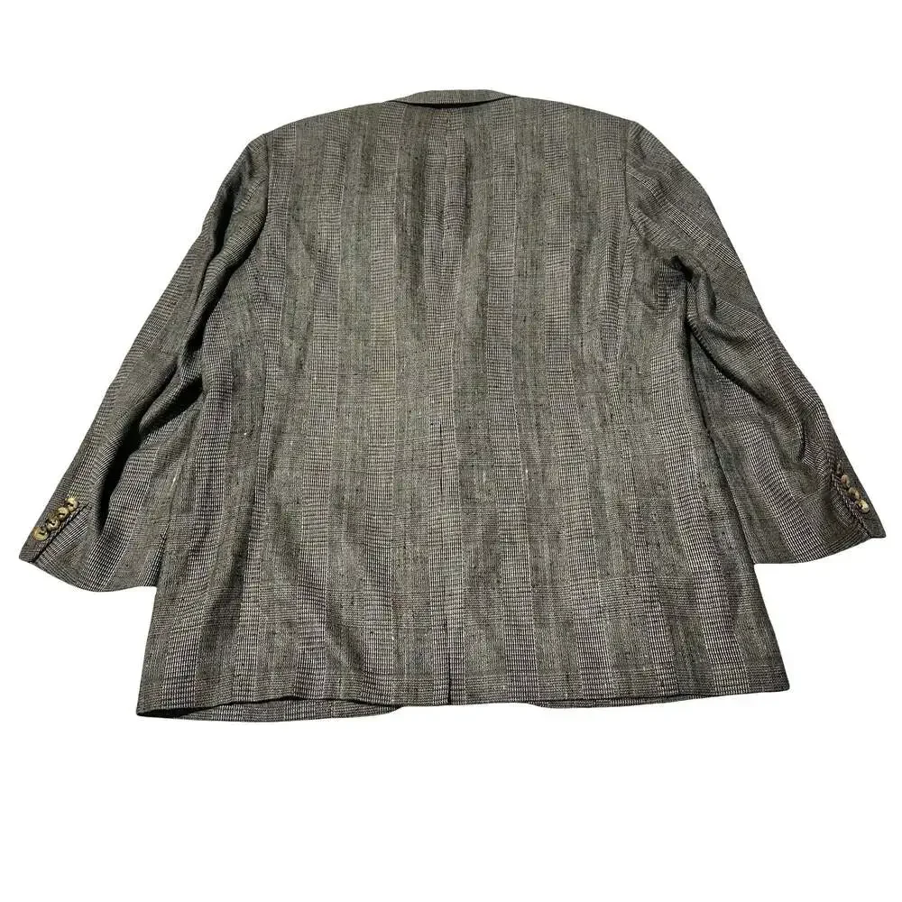 Vintage Men’s Gray Glen Plaid Wool Sport Blazer 46R Oxxford Clothes Mr Ooley’s